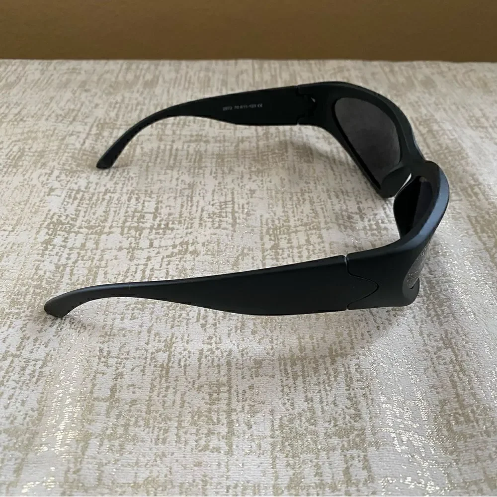 Black Wrap Around Futuristic Y2K Sunglasses. New! Unisex